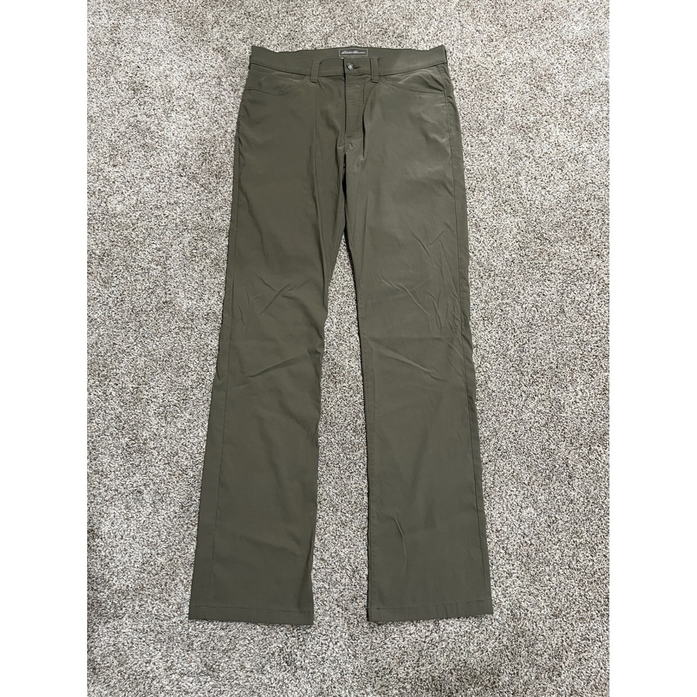 Eddie Bauer Travex Mens Pants 34x36 Olive Green Straight Leg Stretch Hiking